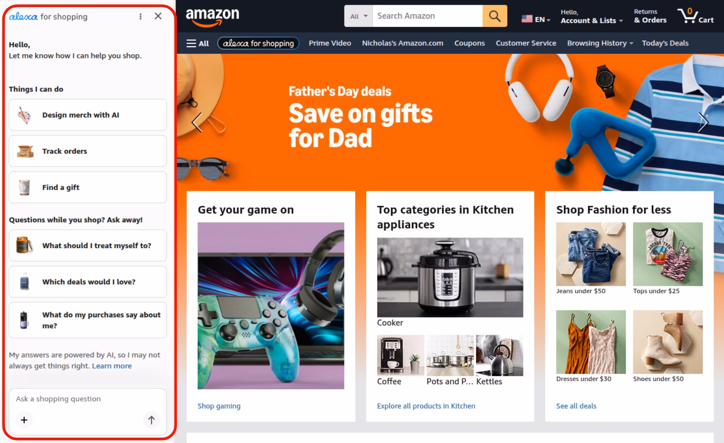 An example of an e-commerce agent chat bubble.